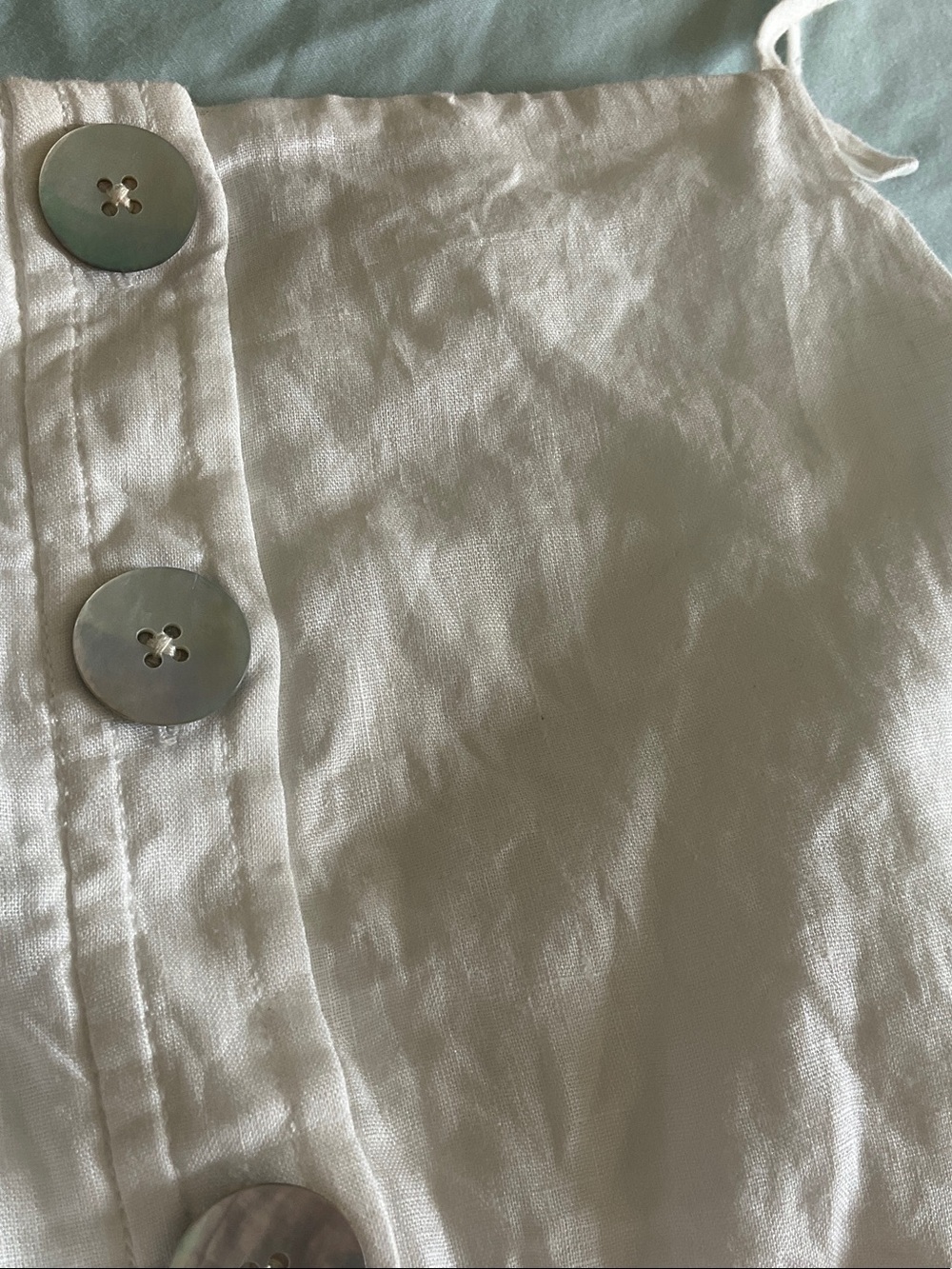Veronica Beard White Linen Button-Front Midi Dress - Picture 6 of 7
